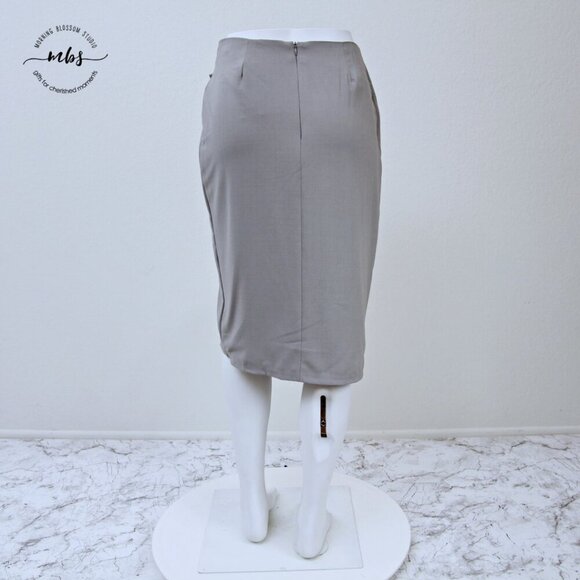 NWT Glamorous Split Wrap Midi Skirt Gray Women S - Picture 5 of 9